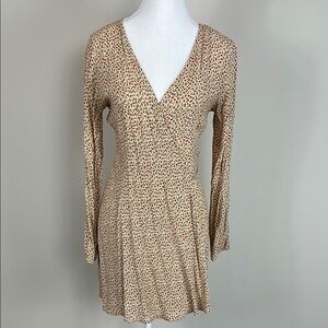 Brandy Melville Floral Wrap Long‎ Sleeve Mini Dress